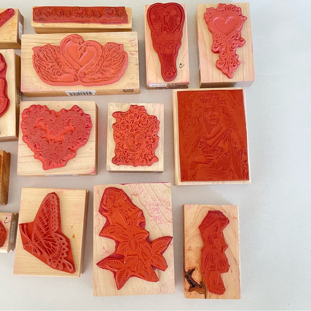 Lot Of Feminine Rubber Stamps Women Renaissance Art PSX Floral Rose Butterfly - Picture 8 of 10